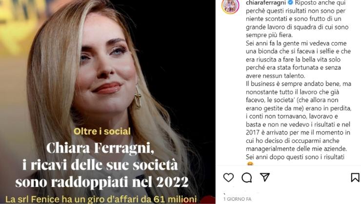 Chiara Ferragni ecco il suo giro d'affari. Cifre da urlo