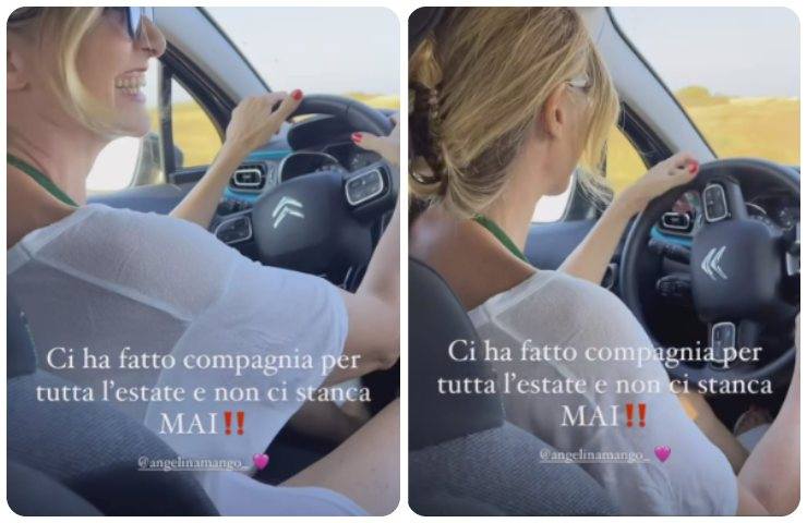 Lorella Cuccarini che auto guida