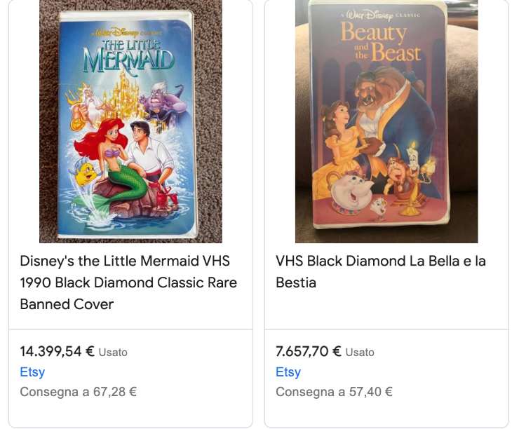 Le rare videocassette della Disney