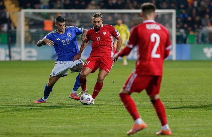 Gianluca Mancini con l'Italia contro la Moldova