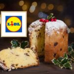 panettone circondato dal vischio e logo lidl