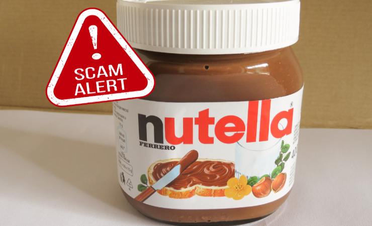 barattolo Nutella e cartello di pericolo