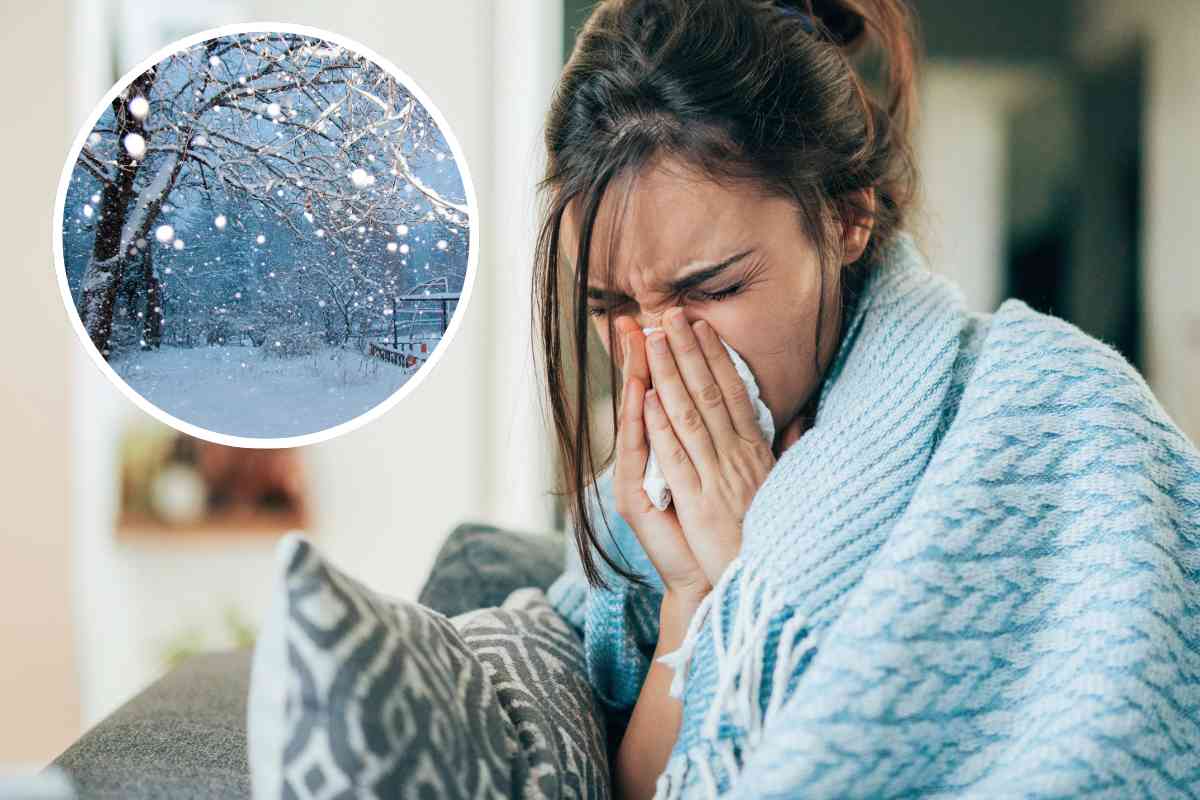 donna con influenza inverno