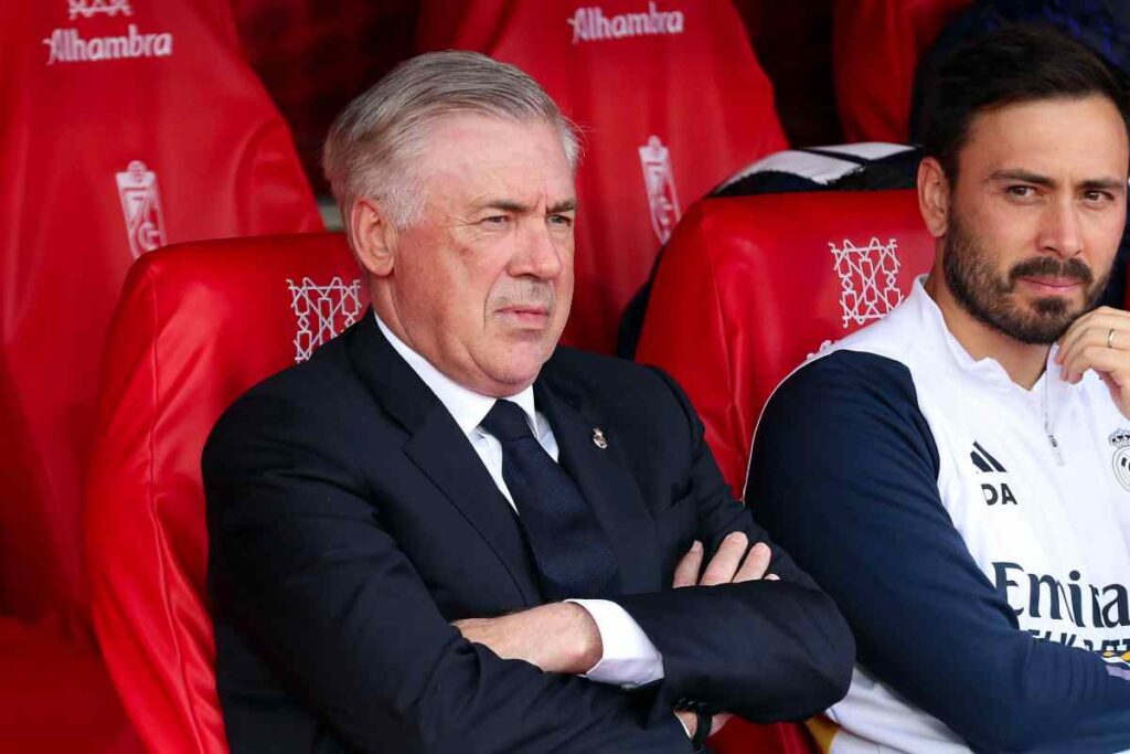 Carlo Ancelotti e Davide Ancelotti in panchina