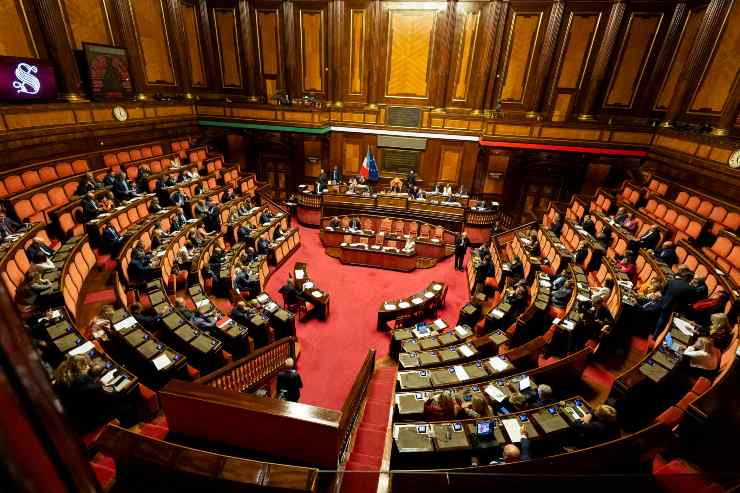 il Senato italiano riunito in Aula