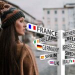 ragazza di spalle, indicazioni paesi europei